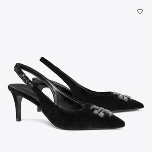 TORY BURCH ELEANOR PAVÉ SLINGBACK SIZE 6.5 new / Dust bag